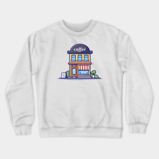 Coffee Shop Cartoon Crewneck Sweatshirt